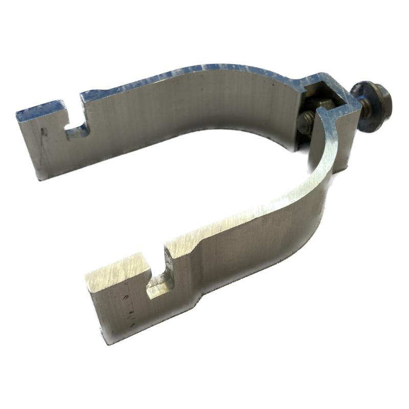 Enkelklammer 60mm aluminium för montering på aluminiumlist